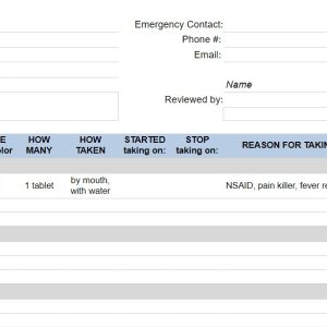 Medication List Template