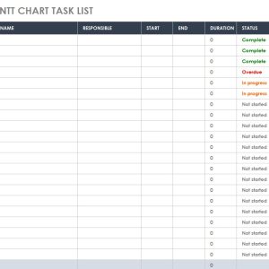 Gantt Chart Check List Template