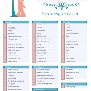 Wedding Plan Checklist Template