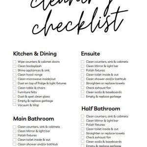 Black and White Professional House Cleaning Checklist