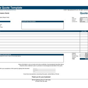 Sample Price Quotation