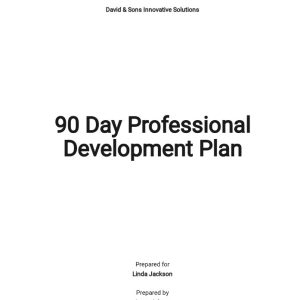 90 day Professional Development Plan Template