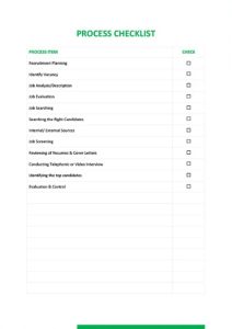 Process Checklist Template – PreWrite
