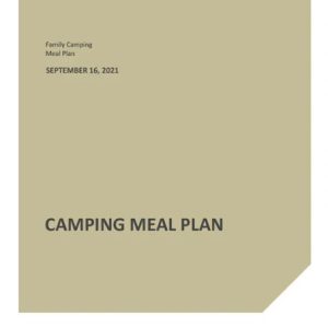 Camping Meal Plan Template
